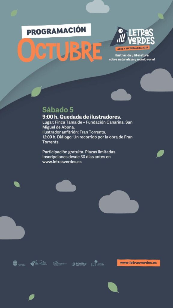 Programación de eventos de "Letras Verdes 2024", encuentro nacional de literatura en Tenerife.