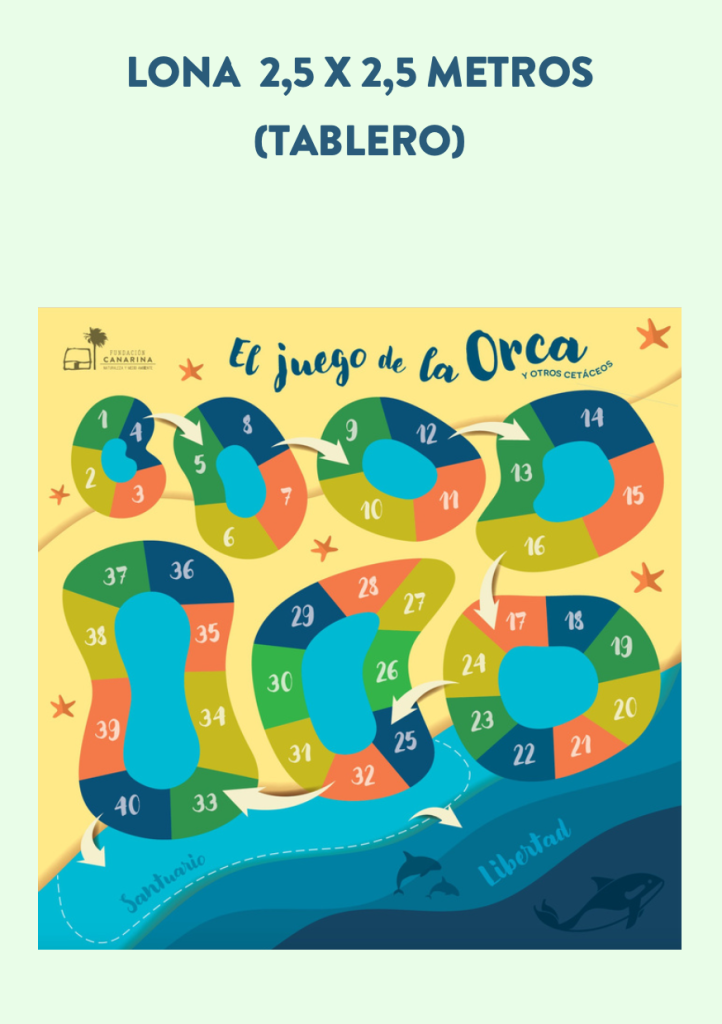 Elementos del juego: lona, tablero
