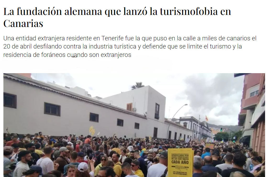 Nos acusan de ser la impulsora de la turismofobia en Canarias